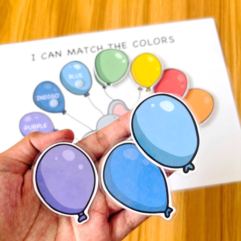 Balloon Color Matching Game, Preschool Learning Activity (digital ...
