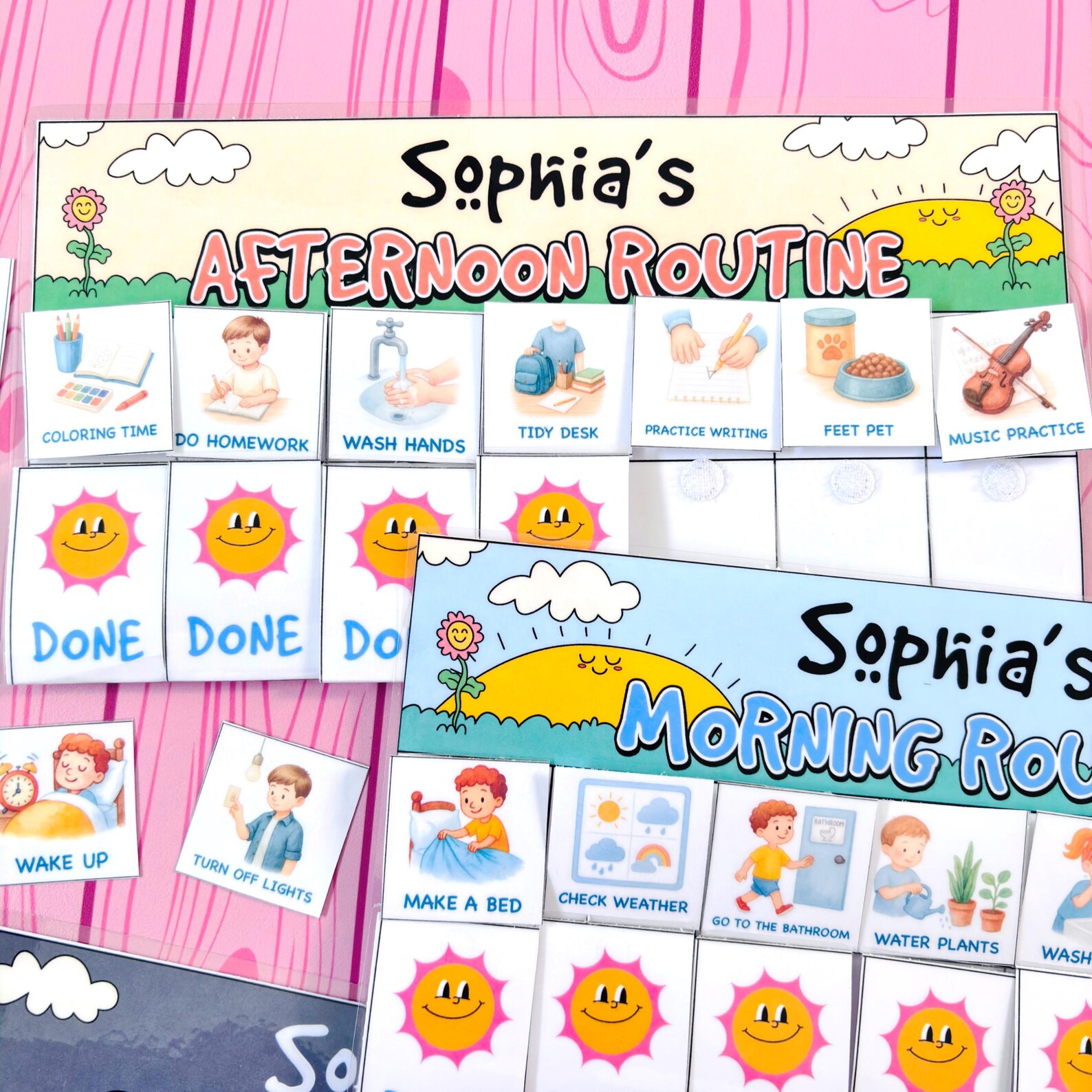 Editable Daily Routine Chart for Kids | Morning Afternoon Evening ...