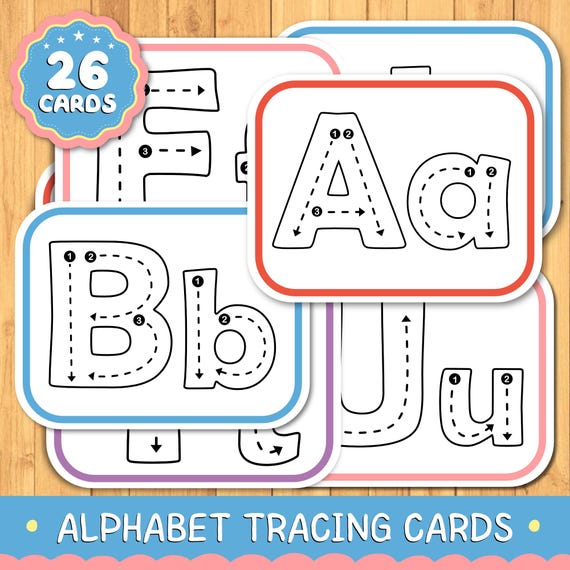 Alphabet Tracing Cards: Uppercase & Lowercase Letter Practice (PDF Download)