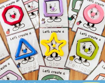 Play Dough Shape Mats: Montessori Toddler Learning Activity (PDF Download)