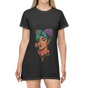 ボヘミアンホールネスTシャツドレス、カジュアルサマードレス、レディースファッションドレス、グラフィックTシャツドレス、フェスティバル衣装