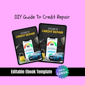 DIY Credit Repair Guide Canva eBook | Fix Bad Credit Fast | Editable PDF Template | Credit Dispute Letters | Instant Download Toolkit