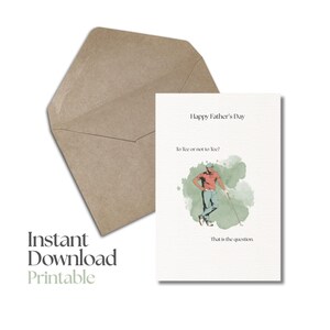 Tarjeta imprimible del Día del Padre – Descarga digital – Feliz Día del Padre para papá – Papá Golfista – Descarga instantánea