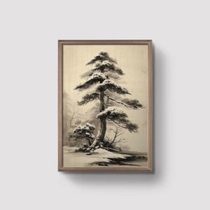 Vintage Pine Tree Print, Classic Nature Illustration, Botanical Wall Art, Forest Home Decor, Timeless Tree Printable | Digital Prints