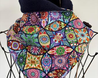 Calentador de cuello, bufanda, regalo para ella, hecho a mano, cuello, capucha, bufanda de polar, calentador de cuello de polar, polaina de cuello