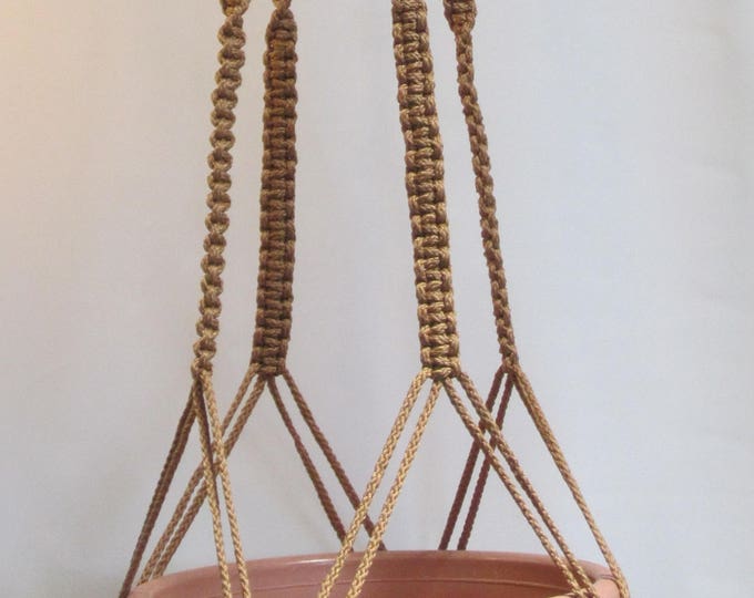 MACRAME Plant Hanger 60 in Deluxe Style with BEADS - 6mm Sand Cord - Choose Cord Color