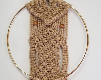 Macrame OWL Wall hanging 11 Inch UNIQUE - Cinnamon (Choose Color)