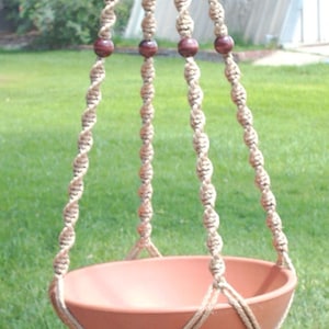 MACRAME Plant Hanger 52 in Deluxe Style with BEADS 6mm Sand Cord Choose Cord Color image 1
