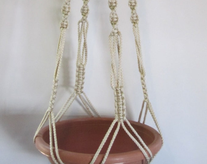 MACRAME PLANT HANGER 48 Inch Vintage Style  6mm Pearl cord  (Choose Color)