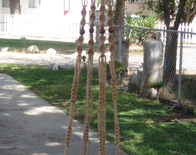 Macrame Plant Hanger 72 inch Vintage Style 6 Ply Jute with BEADS