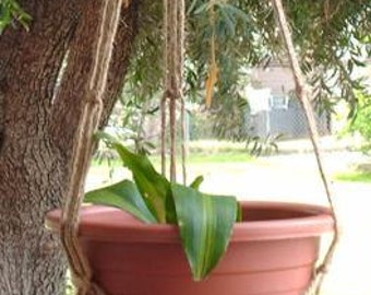 Macrame Plant Hanger 43 in SIMPLE 3-ARM 6 ply Jute