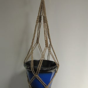 Macrame Plant Hanger Natural Jute Vintage Style 24 inch