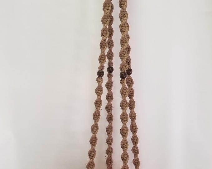 MACRAME Plant Hanger 52 in Deluxe Style All Natural Jute with BEADS