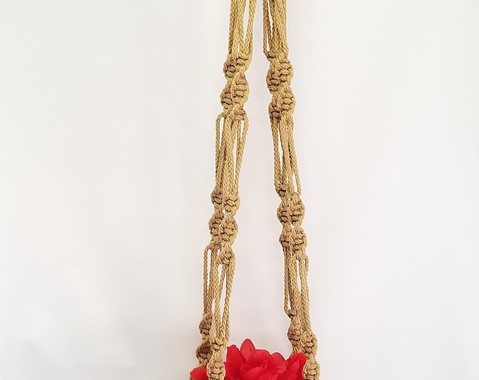 MACRAME Plant Hanger 48 Inch SPIRAL Style  6mm Sand cord  (Choose Color)