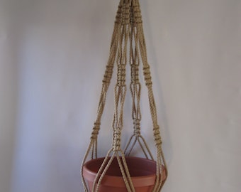 Macrame Plant Hanger 34 in Vintage strong 6mm Sand (Choose Color)