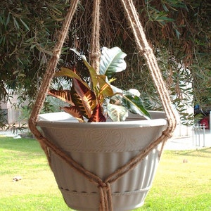 Macrame Plant Hanger 35 in SIMPLE 3-ARM 6 Ply Jute