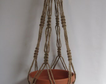 Macrame Plant Hangers 34 Inch Natural heavy Jute Vintage Style