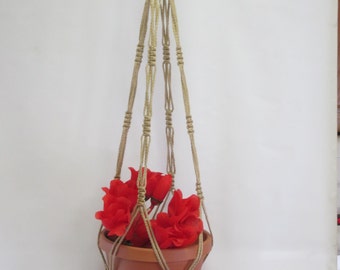 Macrame Plant Hanger 36 inch Vintage Style 4mm Sand Cord (Choose Color)