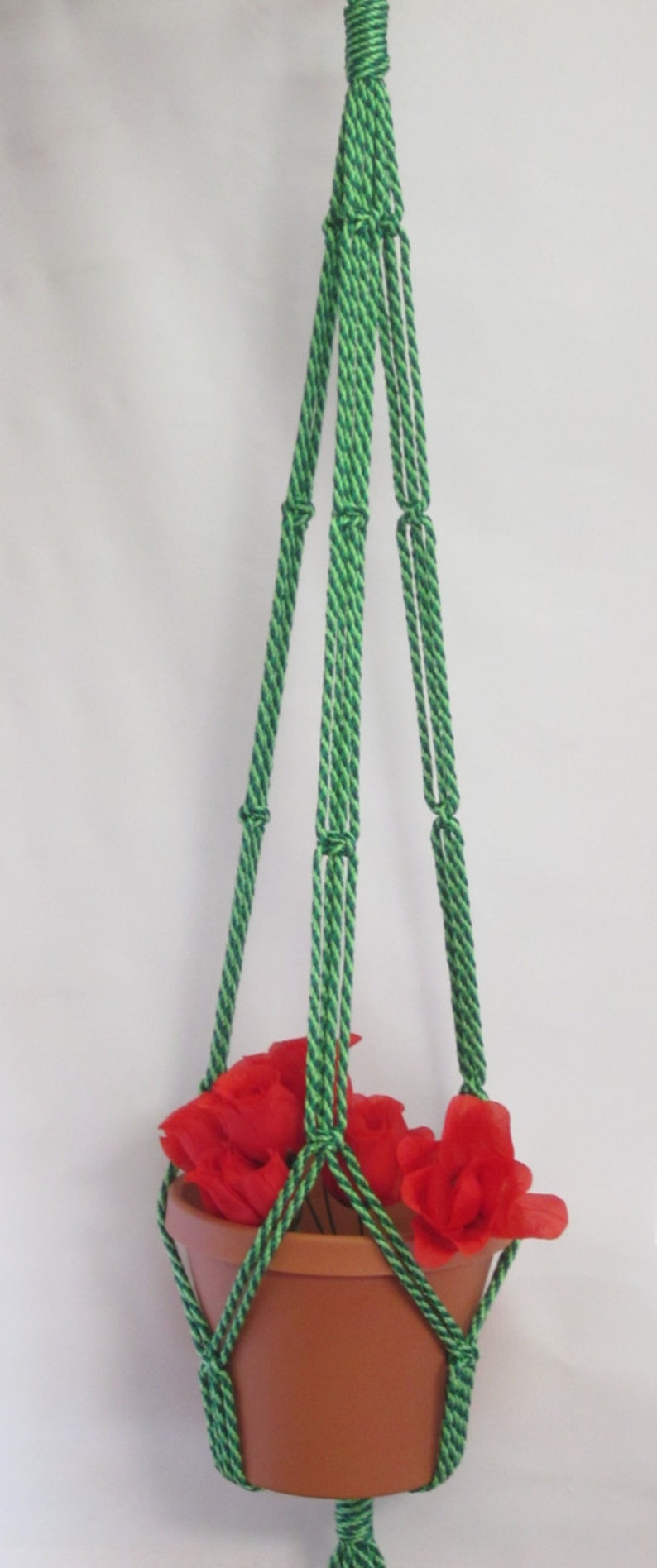 Macrame Plant Hanger 43 in SIMPLE 3-ARM 6mm Lettuce Green | Etsy