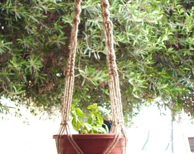 Macrame Plant Hanger 58 Inch Natural Jute Vintage Style