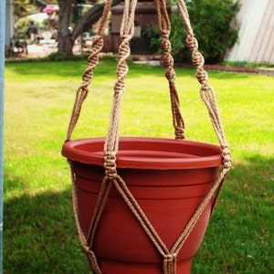 MACRAME Plant Hanger 40 Inch Vintage Style 6mm SAND Choose Color image 1