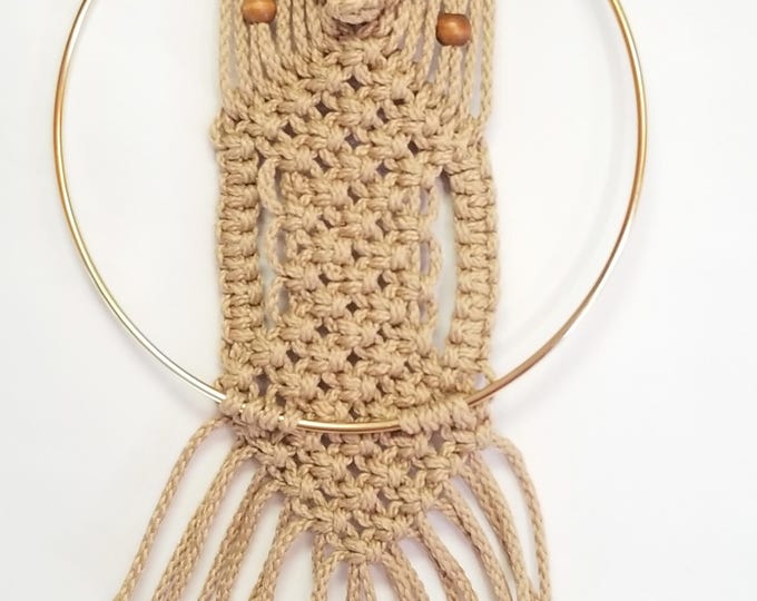 Macrame OWL Wall hanging 11 Inch UNIQUE - Sand Cord (Choose Color)