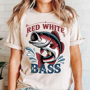 Patriotic Bass Fishing PNG: American Flag Sublimation (Digital Download