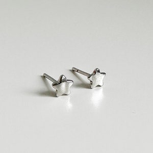 18k Rhodium Plated Star Stud Earrings, Small Star Earrings, Star Jewelry, Celestial Jewelry
