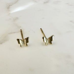 Small Gold Butterfly Stud Earrings, Gold Studs, Butterfly studs, Butterfly jewelry
