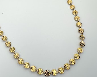18K Gold PVD Sunburst Coin Chain Necklace