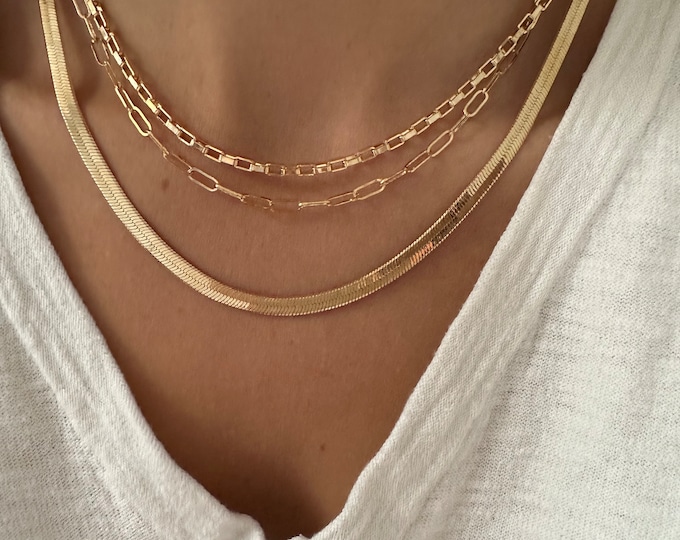Nic Herringbone Waist Chain - Gold