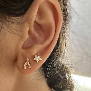 CZ 18k Gold Filled Star Stud Earrings, Small Star Earrings, Star Jewelry, Celestial Jewelry