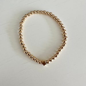 18k gold filled Gold Star beaded Bracelet, Dainty Bracelet