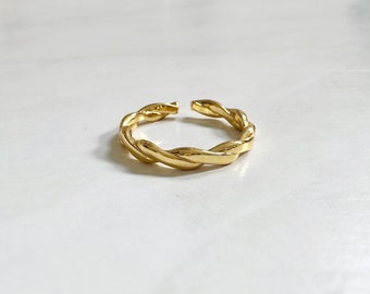 Gold Twisted Ring, Stacking Ring, Dainty Ring, Stackable Ring