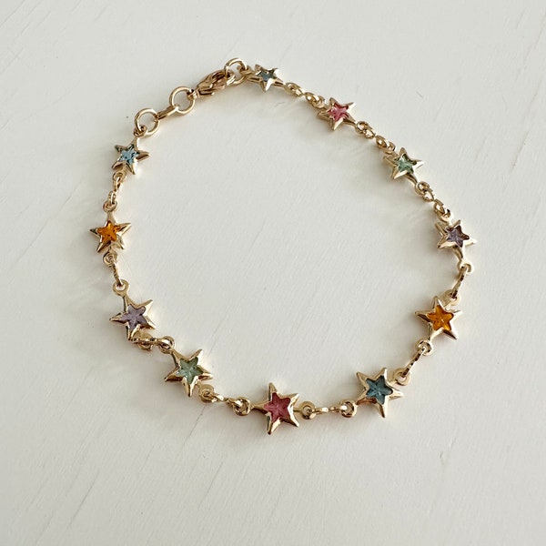Bracelet chaîne en or multicolore gold filled 18 carats, bracelet délicat