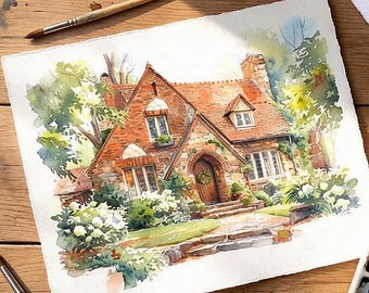 Arte casero de acuarela pintado a mano personalizado / Acuarelas caseras 100 % artesanales / Retratos caseros personalizados /