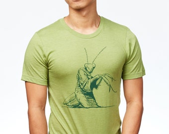 Praying Mantis, Men's / Unisex Heather Green T-Shirt