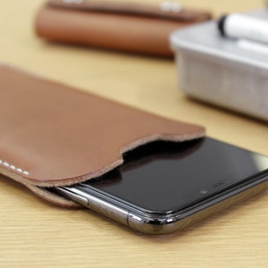 iPhone 11 Pro Max / Xs Max case cover KINGSTON 100 % wool felt, pure vegetable tanned leather sleeve image 8