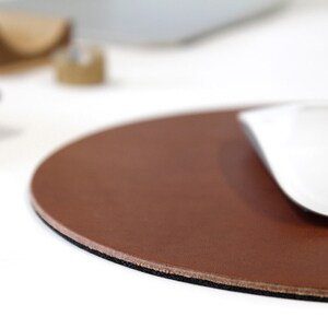 Mouse Pad leather, husband gift, 100% Vegetable Tanned Leather with natural rubber backing handmade gift image 5