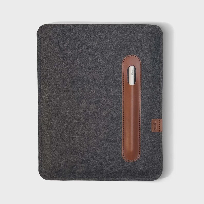 Merino Wool iPad Pro Sleeve: Leather Accents, Magic Keyboard Case image 2