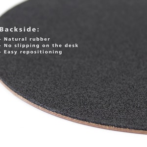 Mouse Pad leather, husband gift, 100% Vegetable Tanned Leather with natural rubber backing handmade gift image 6