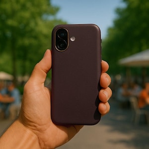 Vegetabiliskt garvat läderskal till iPhone 17: Stöttåligt, MagSafe-kompatibelt