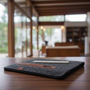 Merino Wool iPad Pro Sleeve: Leather Accents, Magic Keyboard Case image 3