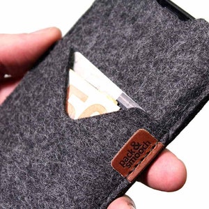 Étui pour iPhone 16 / 15 / 14 / 13 / 12 / Pro / Max / Plus, feutre 100 % laine mérinos durable, cadeau halloween