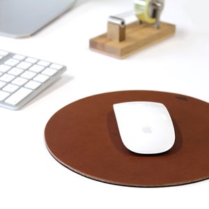 Mouse Pad leather, husband gift, 100% Vegetable Tanned Leather with natural rubber backing handmade gift image 4