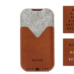 iPhone SE 2020-2022 / 8 / 7 case, iPhone 6s case KIRKBY 100% wool felt, pure vegetable tanned leather image 2