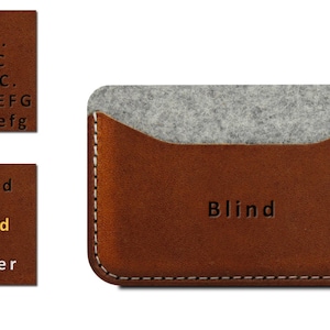 Mini wallet, card case, purse 100% merino wool felt mens gift vegetable tanned leather handcrafted gift image 6