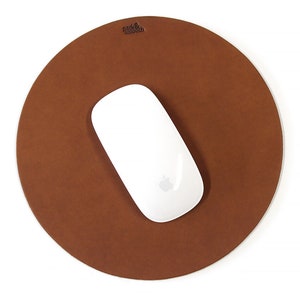 Mouse Pad leather, husband gift, 100% Vegetable Tanned Leather with natural rubber backing handmade gift Light Brown (MP-LB)