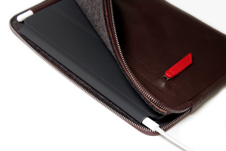iPad Pro 12.9 snug fit Hülle passend für z.B. Tastatur, Stifthalter, Fronttasche Case Cover maßgeschneiderte Anzug aus feinem italienischen Leder handgefertigt Geschenk Bild 9