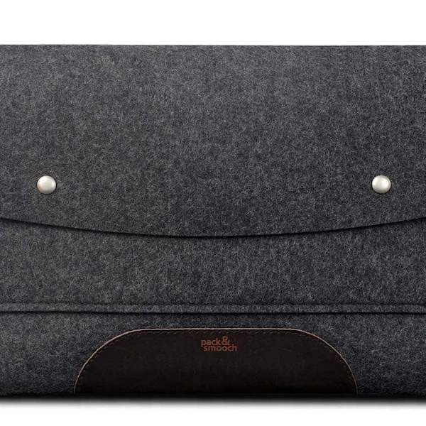 iPad Pro 12.9" Hülle Sleeve 100% Wollfilz pflanzlich gegerbtes Leder aus Italien Pack & Smooch